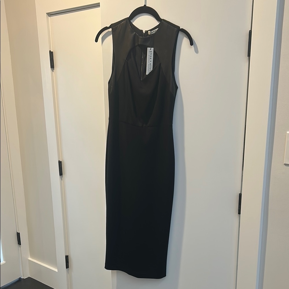 Alice + Olivia Black Midi Dress